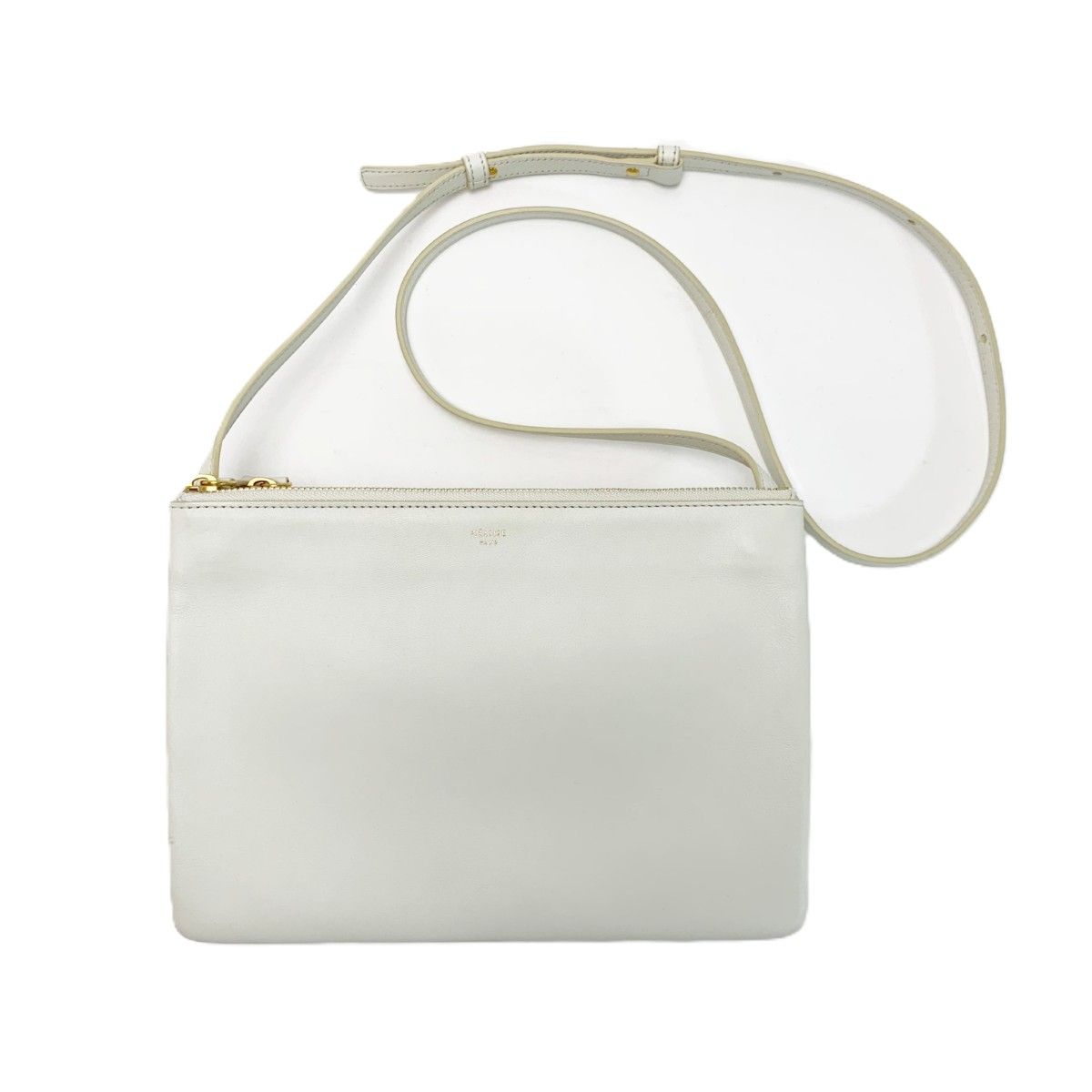 Celine Trio Small Shoulder Bag Lambskin Ivory