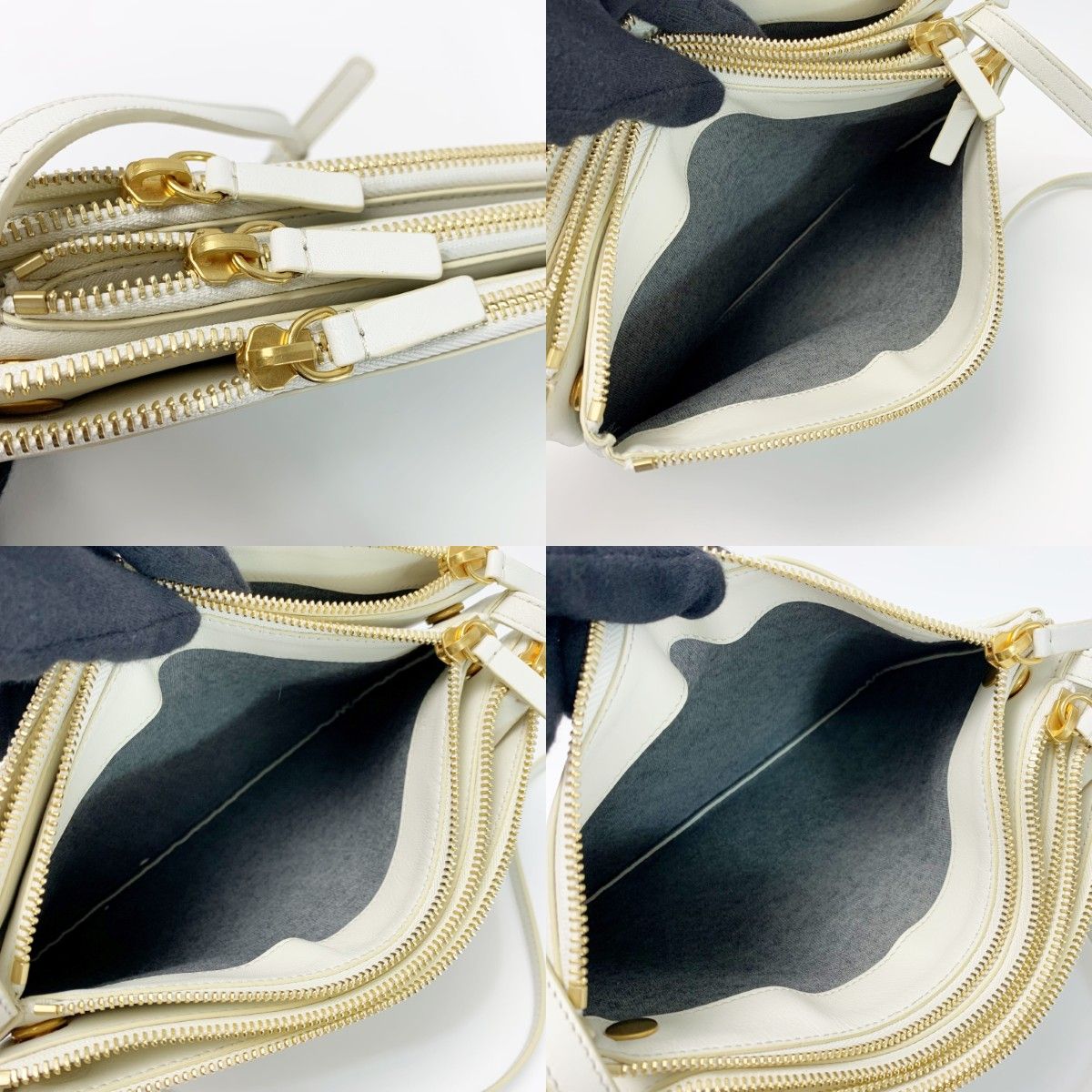 Celine Trio Small Shoulder Bag Lambskin Ivory — view 3