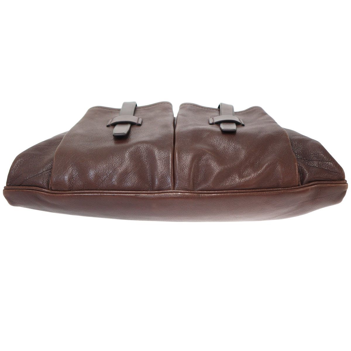 Prada Route Large Leather 2-Way Tote Bag Brown — view 5