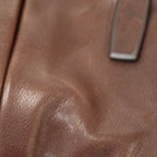 Prada Route Large Leather 2-Way Tote Bag Brown — view 8