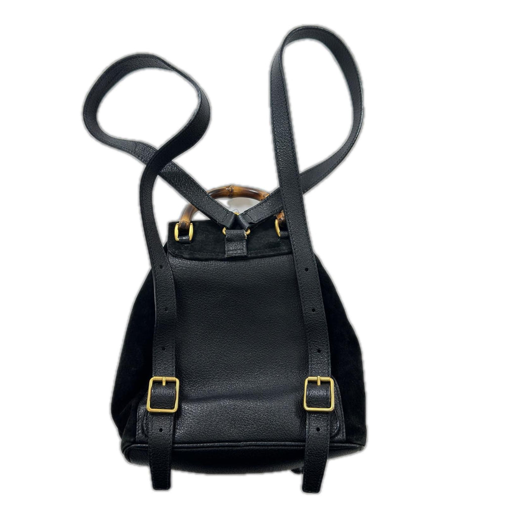 Gucci Backpack Bamboo Velour Leather Black — view 3