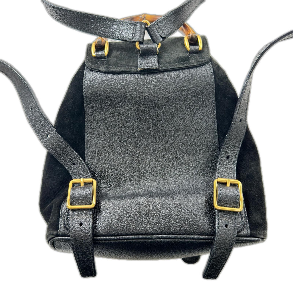 Gucci Backpack Bamboo Velour Leather Black — view 2
