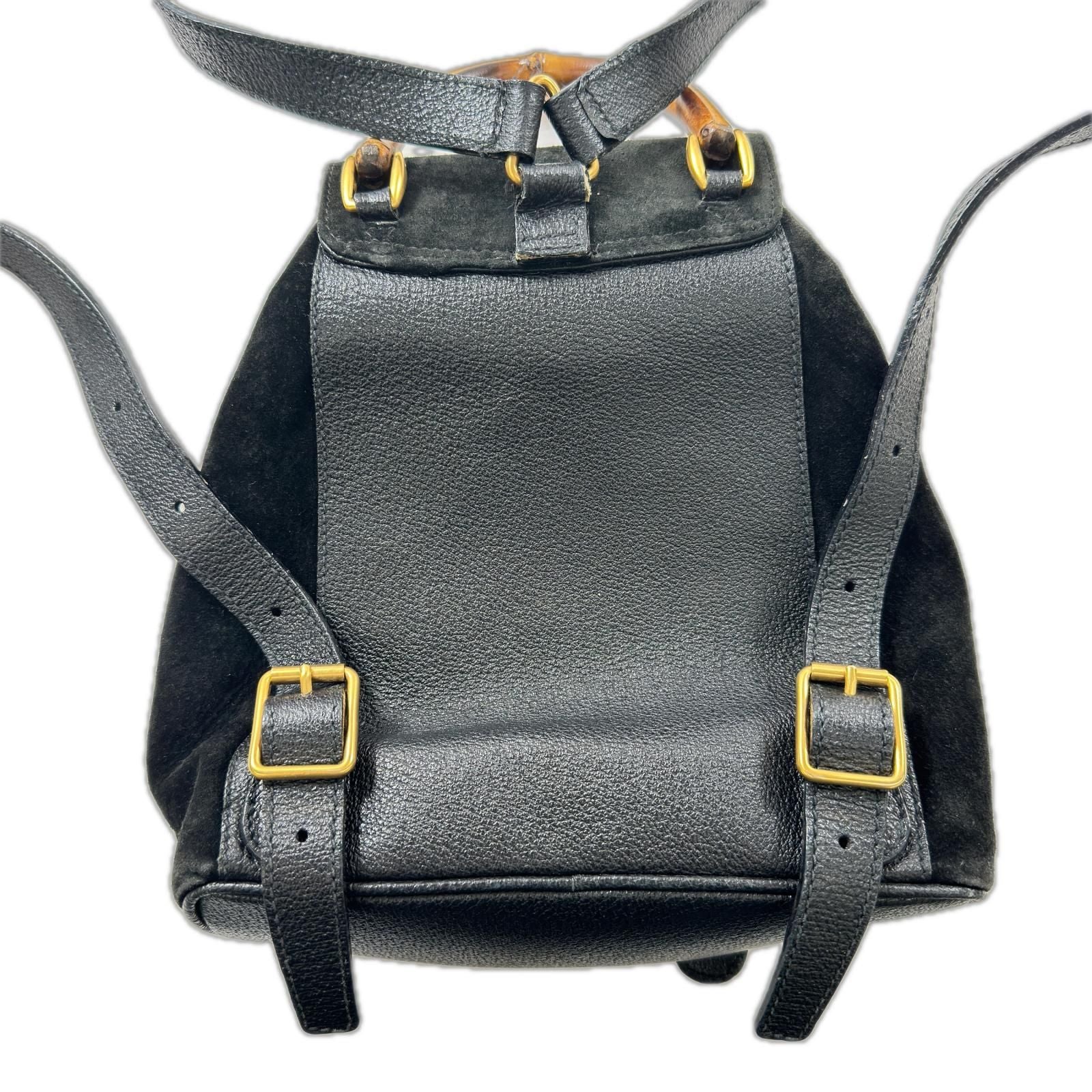 Gucci Backpack Bamboo Velour Leather Black — view 2