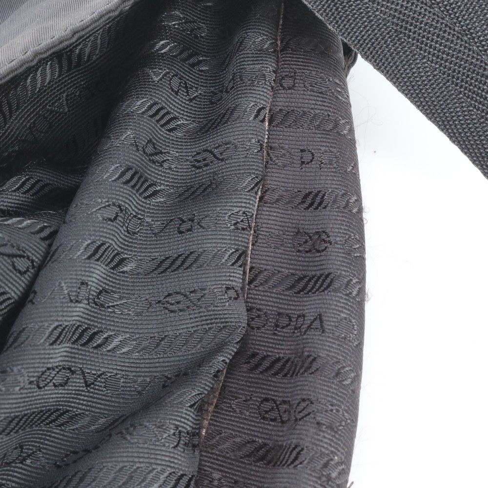 Prada Tessuto Nylon Triangle Logo Shoulder Bag Crossbody Black — view 8
