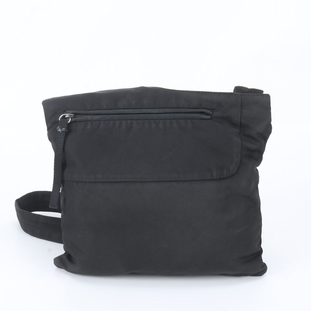 Prada Tessuto Nylon Triangle Logo Shoulder Bag Crossbody Black — view 3