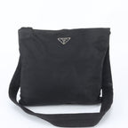 Prada Tessuto Nylon Triangle Logo Shoulder Bag Crossbody Black