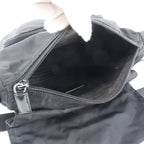 Prada White Tessuto Nylon Triangle Logo Leather Shoulder Bag Crossbody Messenger — view 7