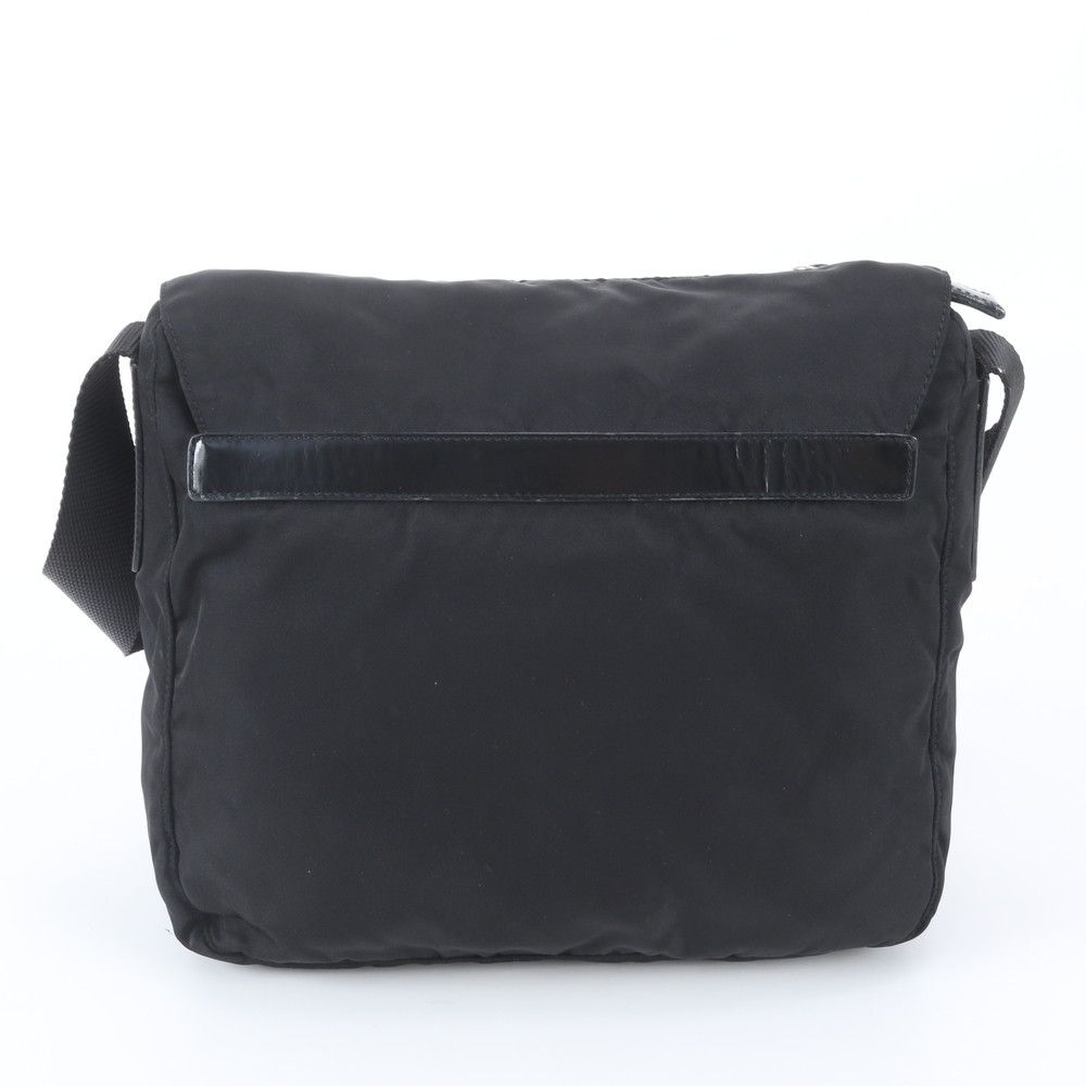 Prada White Tessuto Nylon Triangle Logo Leather Shoulder Bag Crossbody Messenger — view 3