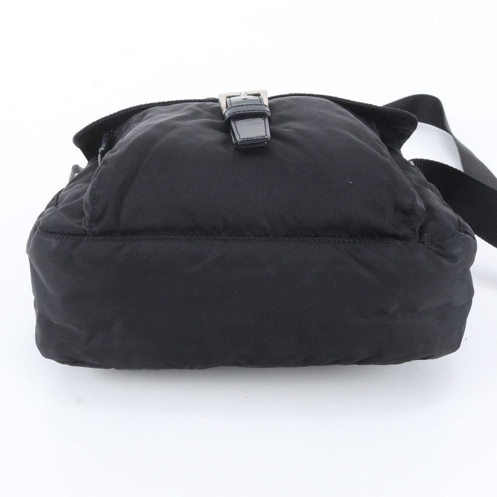 Prada White Tessuto Nylon Triangle Logo Leather Shoulder Bag Crossbody Messenger — view 5