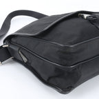Prada White Tessuto Nylon Triangle Logo Leather Shoulder Bag Crossbody — view 6