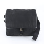 Prada White Tessuto Nylon Triangle Logo Leather Shoulder Bag Crossbody