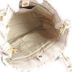 Prada White Tag Tessuto Nylon Gathered Leather 2-Way Shoulder Bag Crossbody — view 7