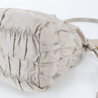 Prada White Tag Tessuto Nylon Gathered Leather 2-Way Shoulder Bag Crossbody — view 4