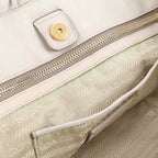Prada White Tag Tessuto Nylon Gathered Leather 2-Way Shoulder Bag Crossbody — view 8