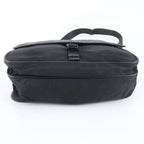 Prada Tessuto Nylon Triangle Logo Leather Shoulder Bag Crossbody Messenger Black — view 5