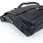 Prada Tessuto Nylon Triangle Logo Leather Shoulder Bag Crossbody Messenger Black — view 6