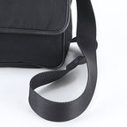Prada Tessuto Nylon Triangle Logo Leather Shoulder Bag Crossbody Messenger Black — view 2