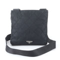 Prada Tessuto Nylon Quilted Triangle Logo Leather Shoulder Bag