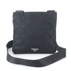 Prada Tessuto Nylon Quilted Triangle Logo Leather Shoulder Bag