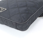 Prada Tessuto Nylon Quilted Triangle Logo Leather Shoulder Bag — view 5