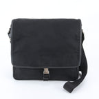 Prada White Tessuto Nylon Triangle Logo Leather Shoulder Bag Crossbody Business
