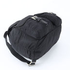 Prada Tessuto Nylon Triangle Logo Leather Backpack Black — view 4
