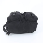 Prada Tessuto Nylon Triangle Logo Leather Backpack Black — view 6