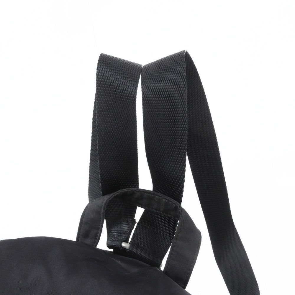 Prada Tessuto Nylon Triangle Logo Leather Backpack Black — view 2