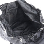 Prada Tessuto Nylon Triangle Logo Leather Backpack Black — view 7