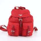 Prada Tessuto Nylon Triangle Logo Leather Backpack