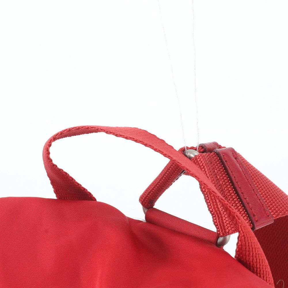 Prada Tessuto Nylon Triangle Logo Leather Backpack — view 2