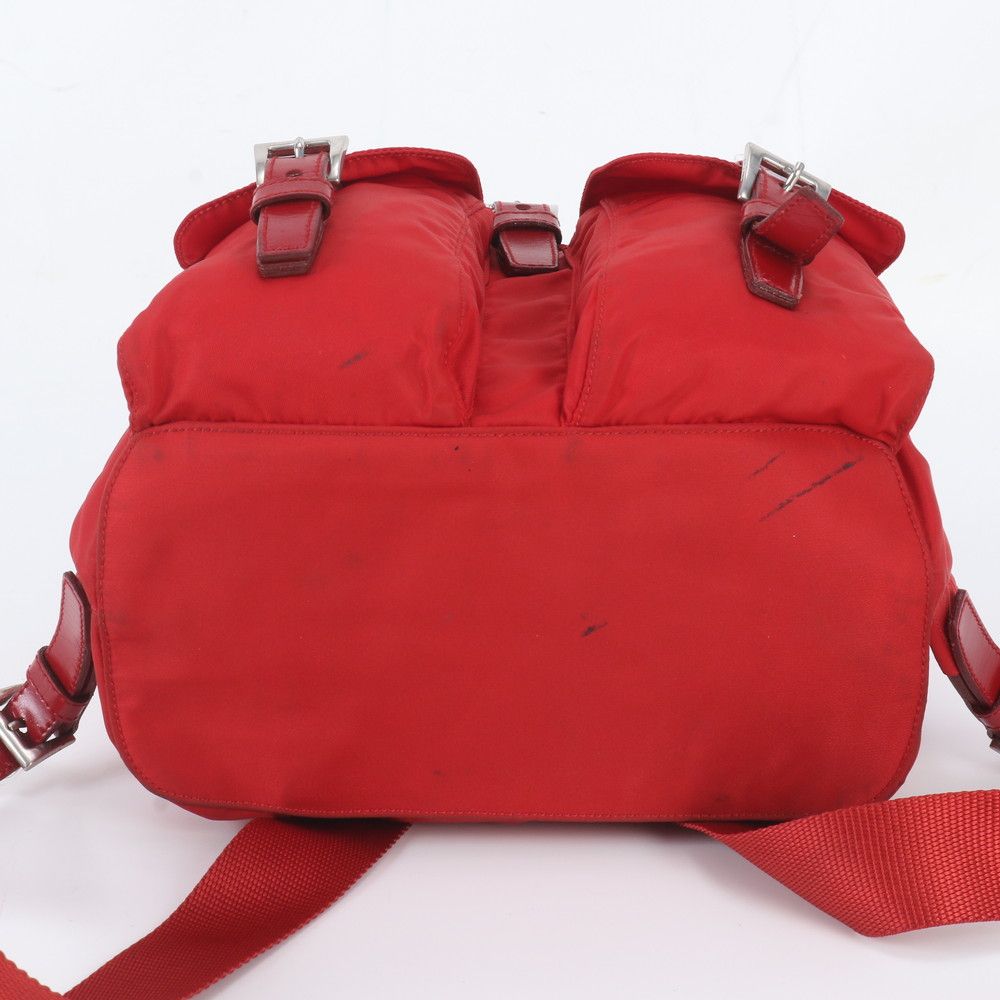 Prada Tessuto Nylon Triangle Logo Leather Backpack — view 6