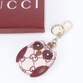 Gucci GG Pattern Owl Shape Bag Charm Leather