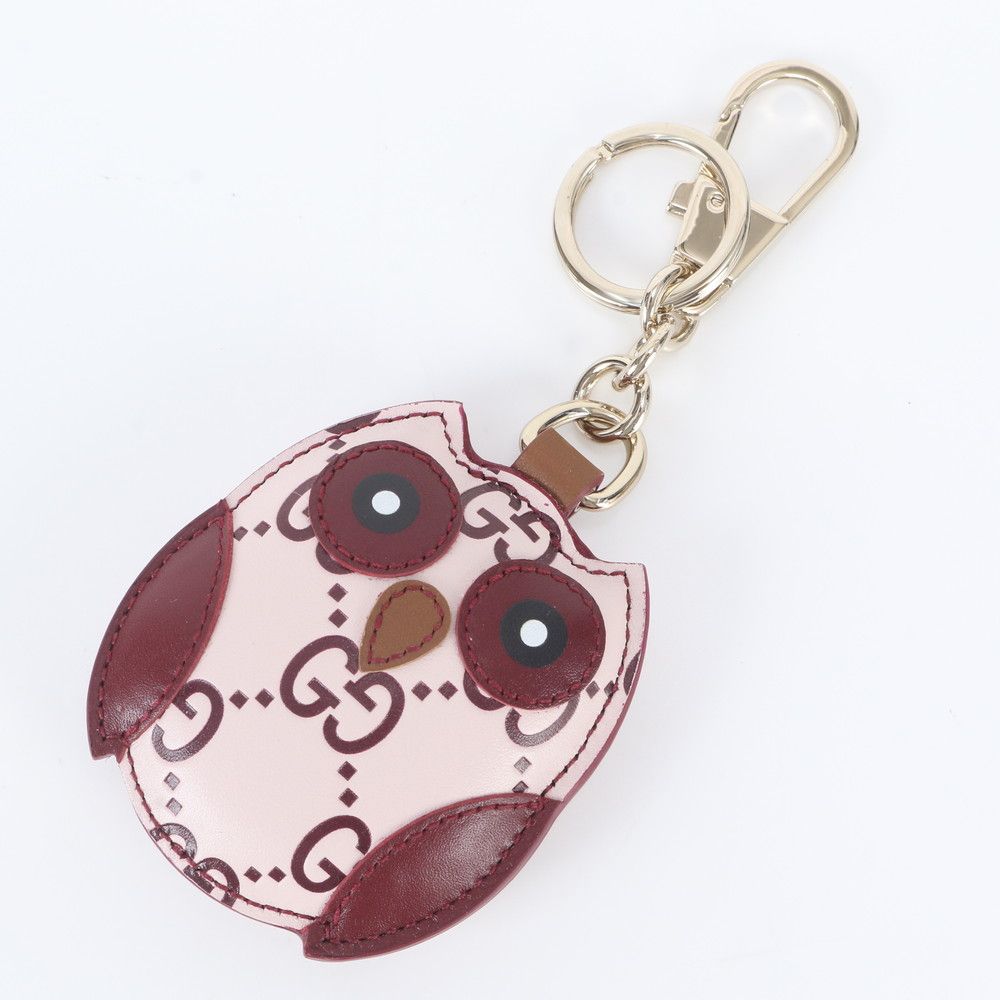 Gucci GG Pattern Owl Shape Bag Charm Leather — view 2
