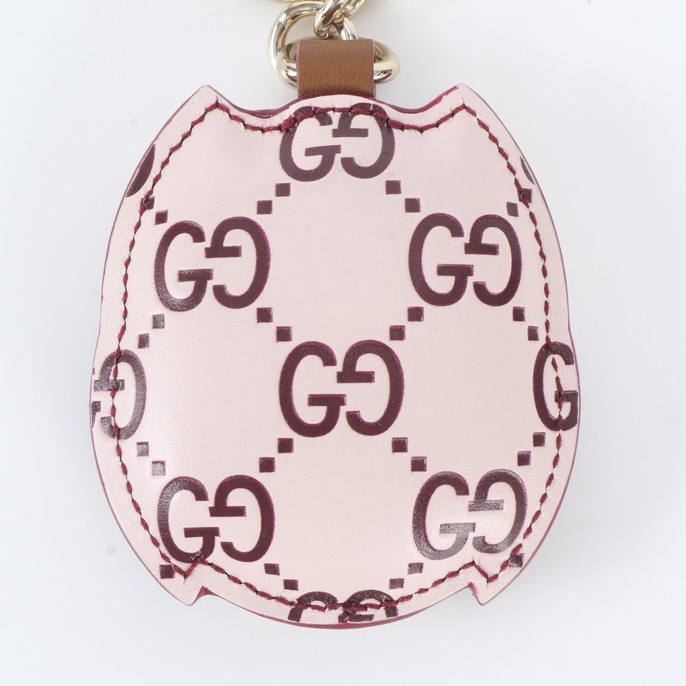 Gucci GG Pattern Owl Shape Bag Charm Leather — view 5