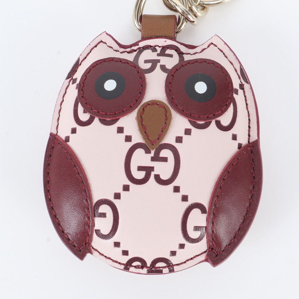 Gucci GG Pattern Owl Shape Bag Charm Leather — view 4