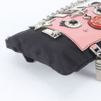 Prada Robot Leather Nylon 2-Way Chain Shoulder Bag Crossbody Clutch — view 6