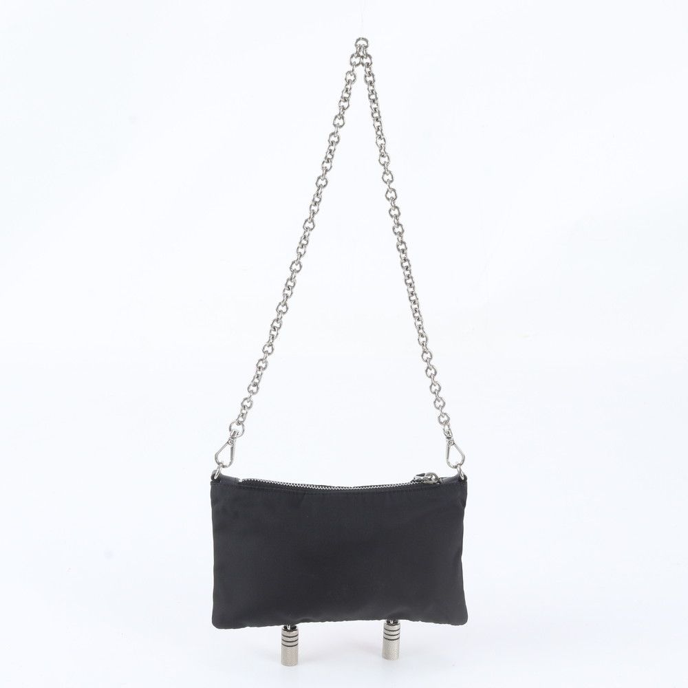 Prada Robot Leather Nylon 2-Way Chain Shoulder Bag Crossbody Clutch — view 3