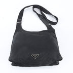 Prada White Tessuto Nylon Triangle Logo Leather Shoulder Bag Crossbody Messenger — view 4