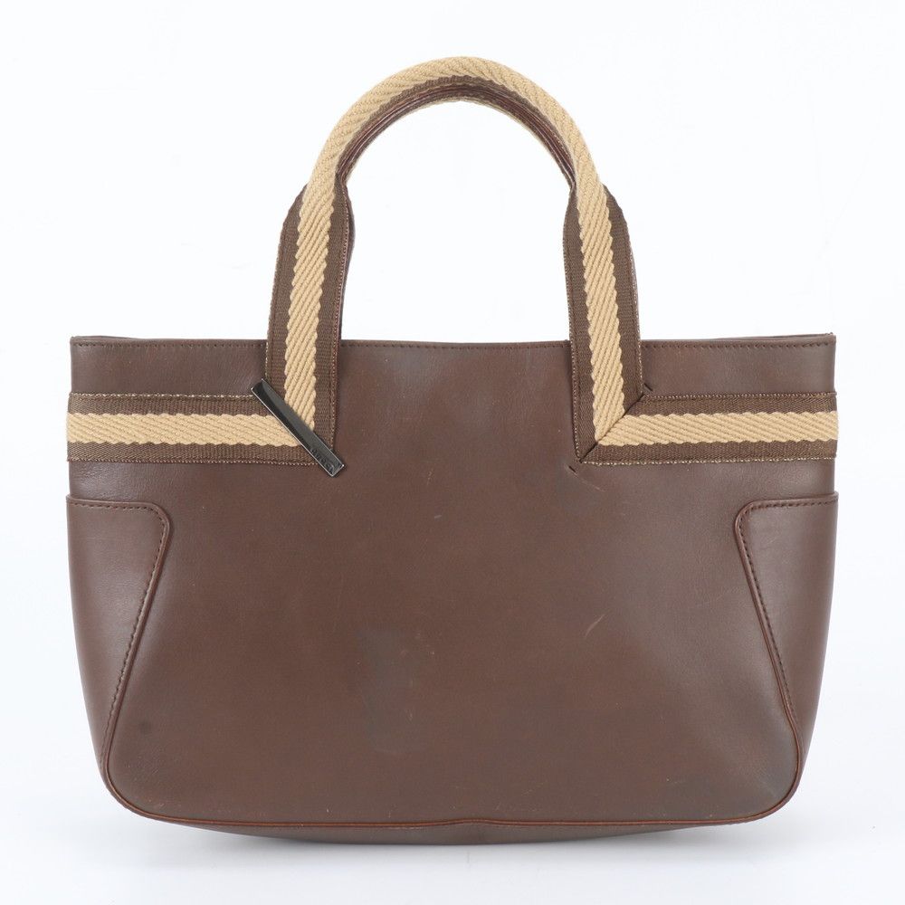 Gucci Leather Handbag Tote Brown — view 3