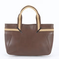 Gucci Leather Handbag Tote Brown