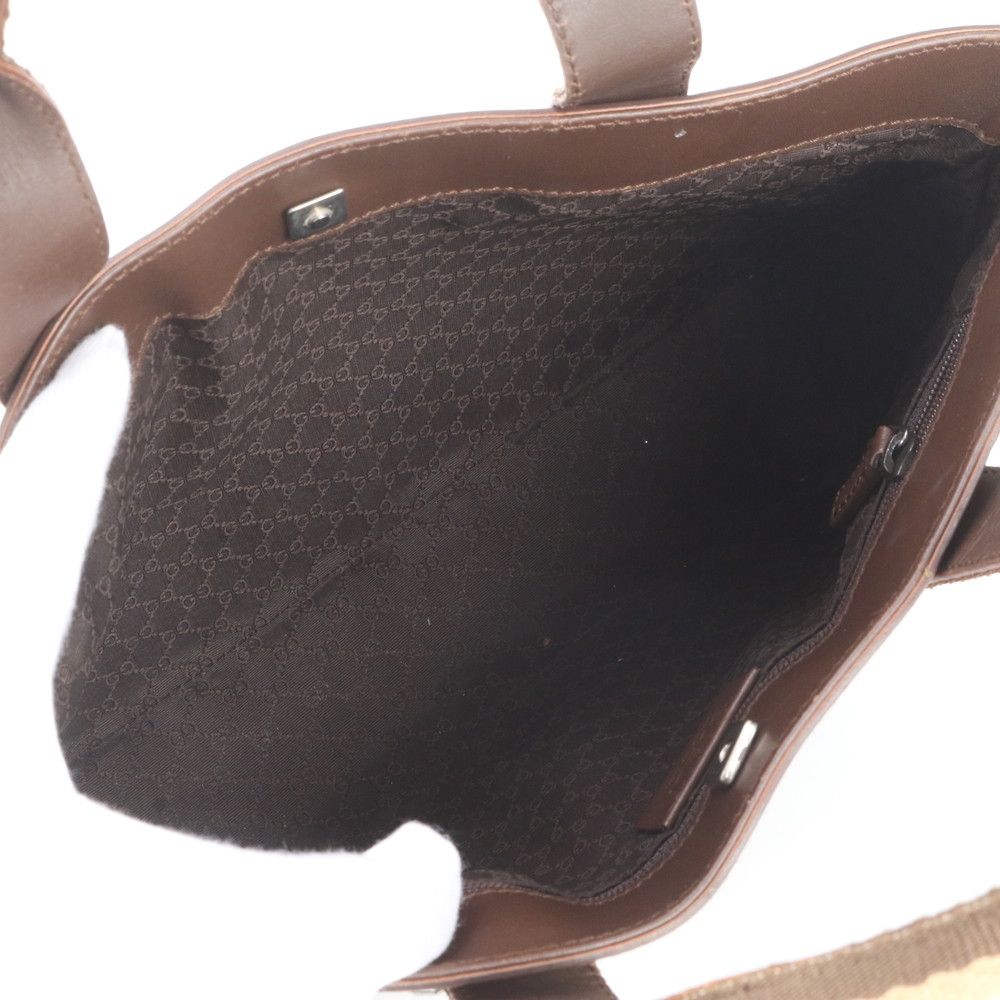 Gucci Leather Handbag Tote Brown — view 7