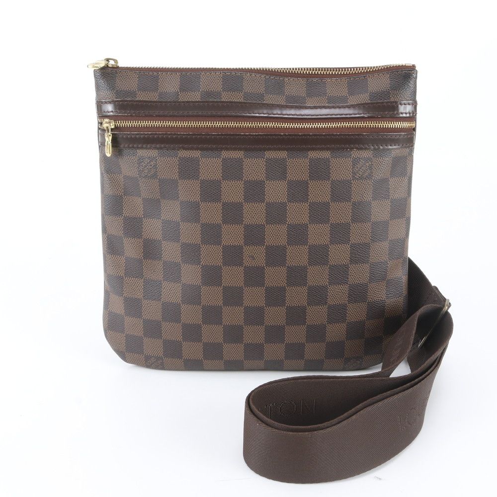 Louis Vuitton Damier Pochette Bosphore Leather Shoulder Bag Crossbody Brown
