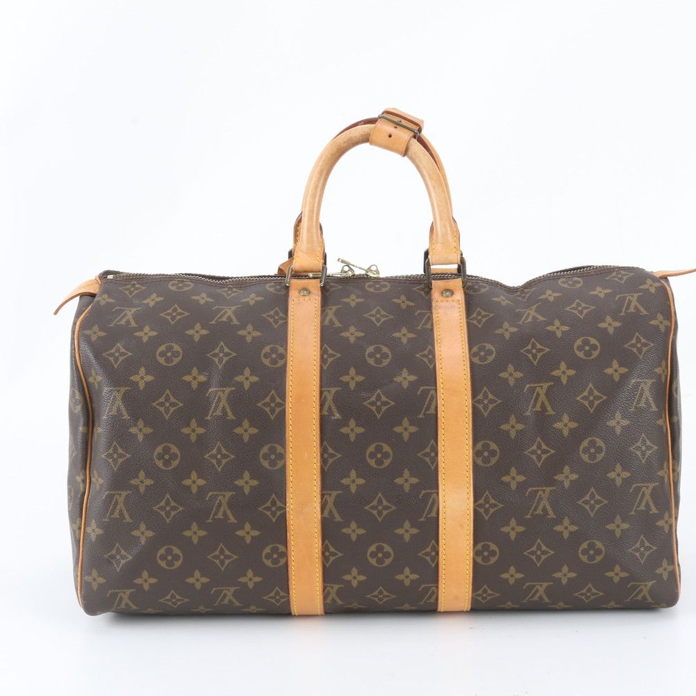 Louis Vuitton Monogram Keepall 45 Leather Boston Bag Tote Travel — view 3