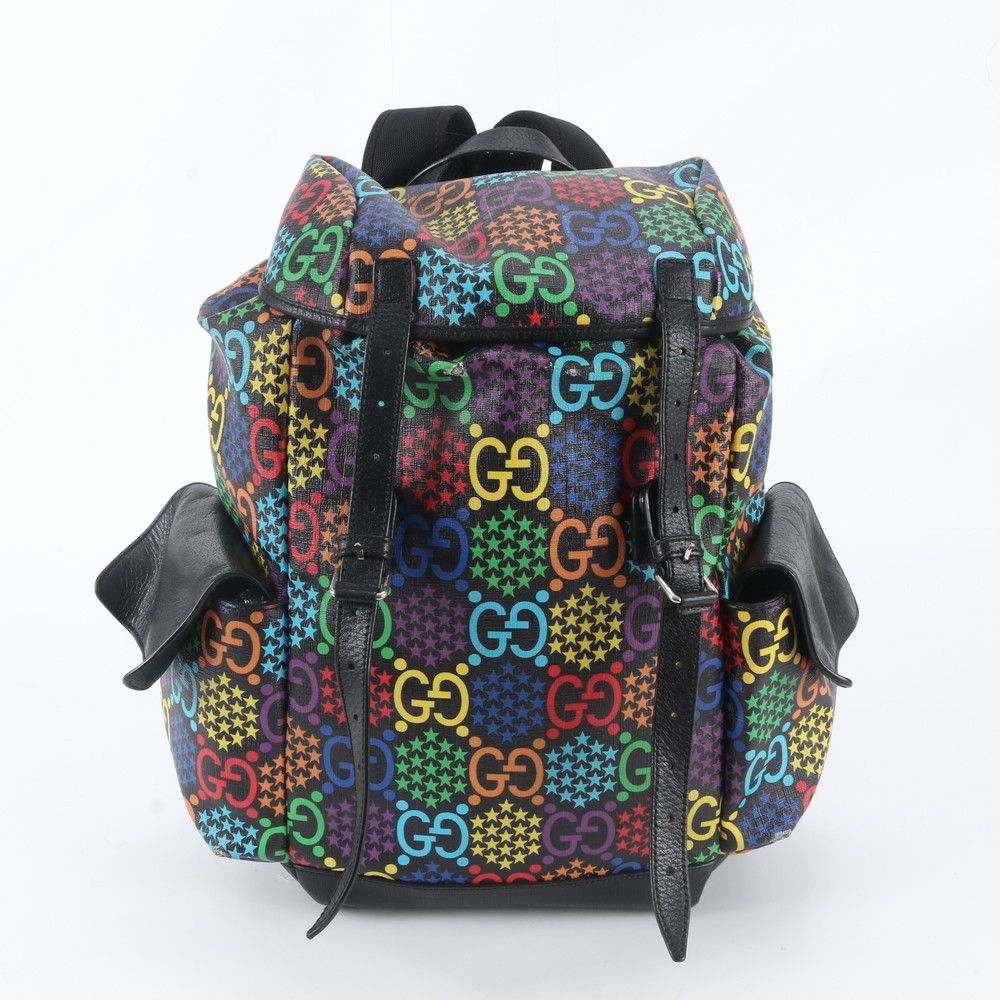 Gucci GG Psychedelic Leather Backpack Shoulder Bag Business