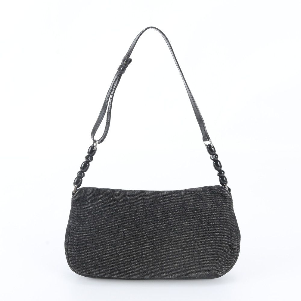 Dior Malice Pearl Denim Leather Shoulder Bag — view 3