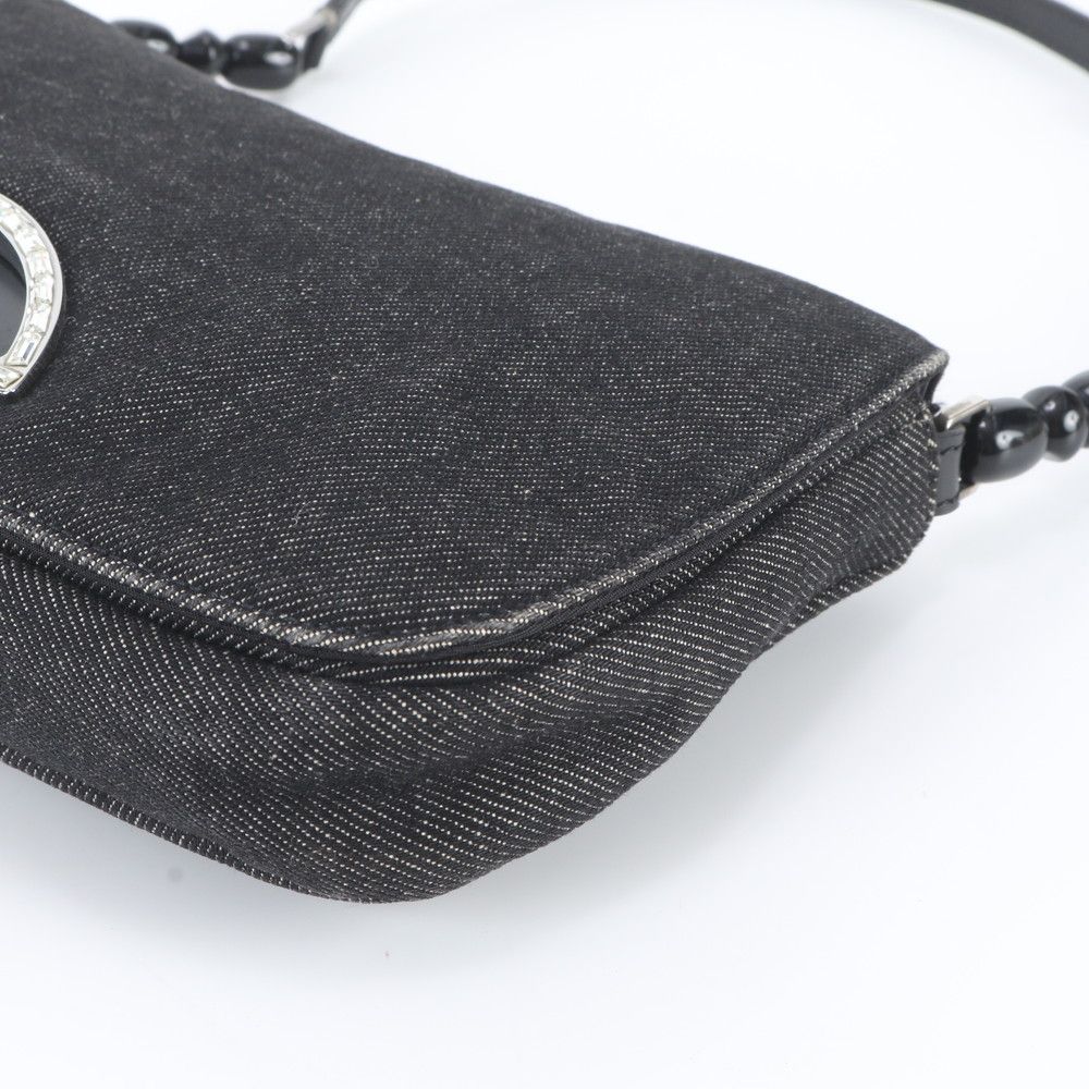Dior Malice Pearl Denim Leather Shoulder Bag — view 4