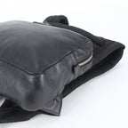 Prada White Tag Triangle Logo Leather Backpack Business — view 3