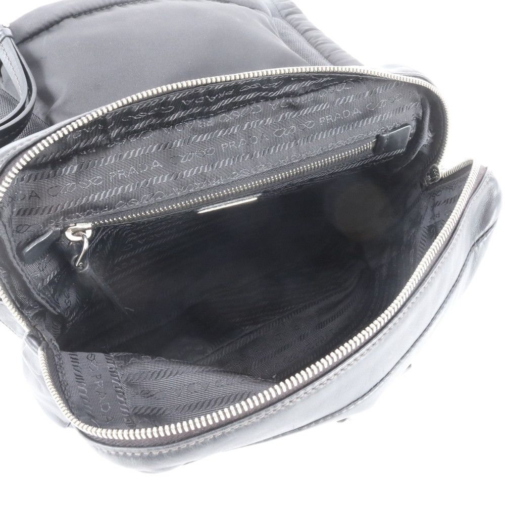 Prada White Tag Triangle Logo Leather Backpack Business — view 6