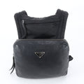 Prada White Tag Triangle Logo Leather Backpack Business